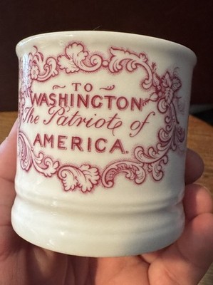 Antique Vista Alegre Patriotic Mug: Red Print Eagle Design Portugal