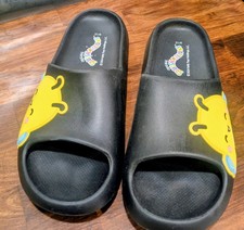 Squishmallows Slide Sandals Black Yellow Cartoon Character Women's Size 9/10