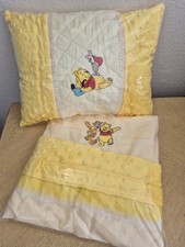 Disney Winnie the Pooh yellow crib bedding set embroidered pillow blanket