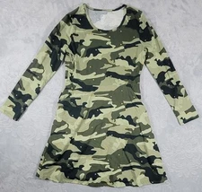 Wonder Nation Crew Neck Long Sleeve Play Dress-Camo-XL 14/16-NWT