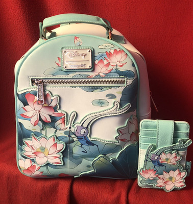 Loungefly Disney Mulan Cri-Kee Lotus Mini Backpack w/ Cardholder NEW W/O Tags