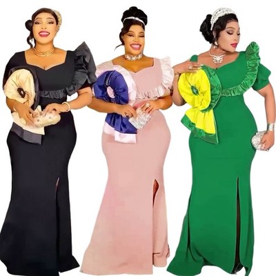 African Dashiki Plus Size Long Dress Women Robe Modest Abaya Evening Party  Gown | eBay