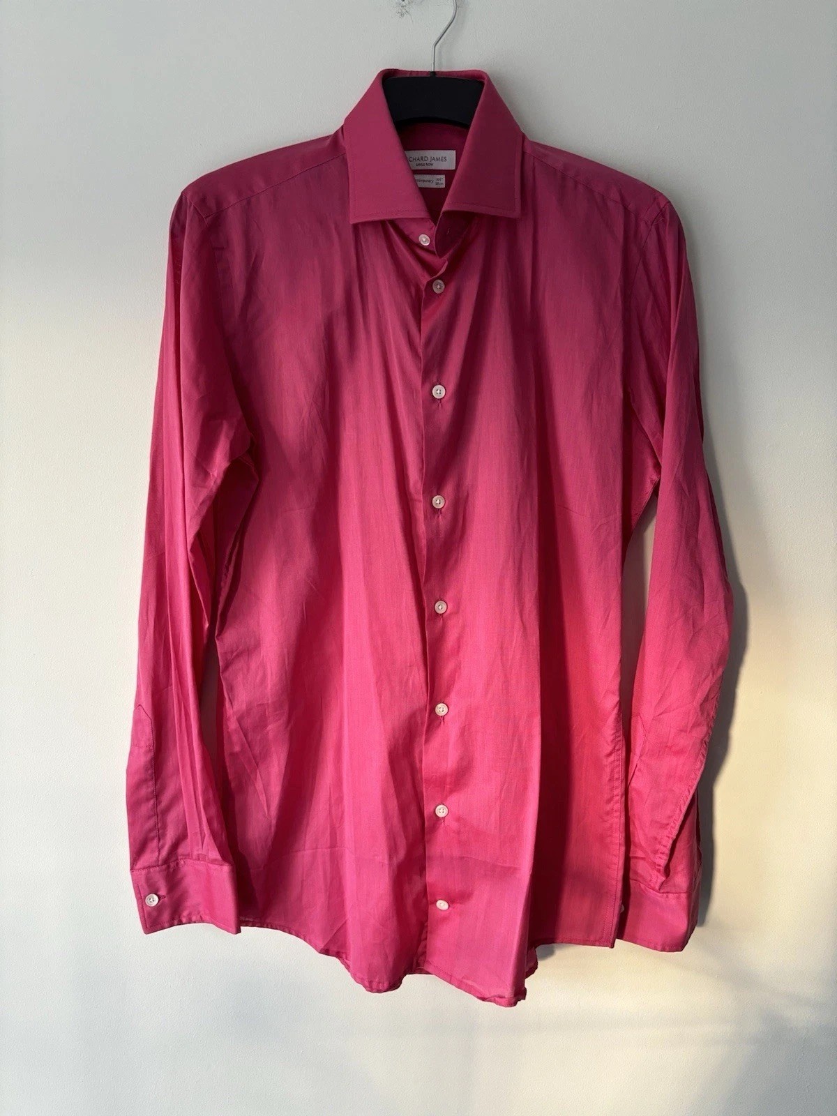 FILA Camicia rosa uomo Richard James Savile Row 15 5 prezzo di listino £ 175