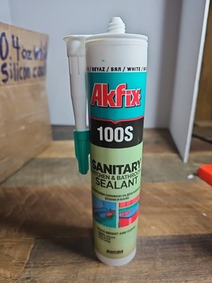100S RTV 100% White Silicone Caulk (1x10.1 fl.oz.) - Kitchen and Bathroom App...