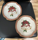 2 Vintage Fitz & Floyd Holiday Bells Christmas Canape Cookie Plates 8 7/8" — photo 1