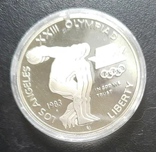 1983-S Los Angeles XXIII Olypmiad Commemorative Silver $1 (in Capsule) Melt $51*