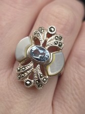 VTG STERLING SILVER 925 Multi Gemstone Ring Size 6.5