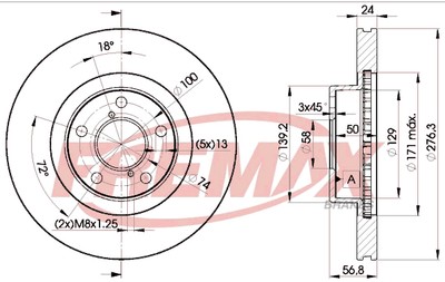 Remax BD-0033 Brake Disc for Subaru, Toyota