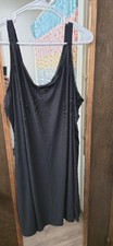 Secret Treasures Womens Black Nightgown 3X 24W-26W Racerback Sleep Chemise GUC
