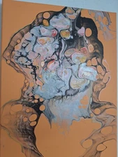 Original Acrylic Pour Painting Abstract Art signed canvas