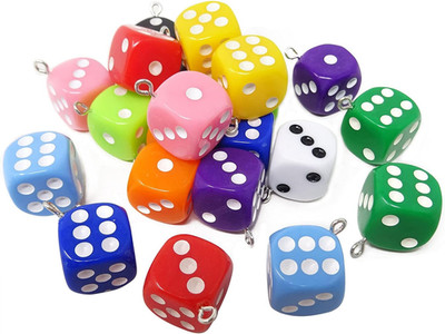 22PCS Acrylic 3D Dice Charms Pendant Cube Square Dice Charms for Earring Bracele