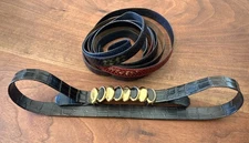 Accessocraft NYC Gold/Blk Statement Belt Buckle Womens 80s W/5 Changeable Straps