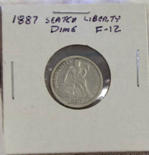 1887 US Seated Liberty Dime 10c Fine + (Cleaned)