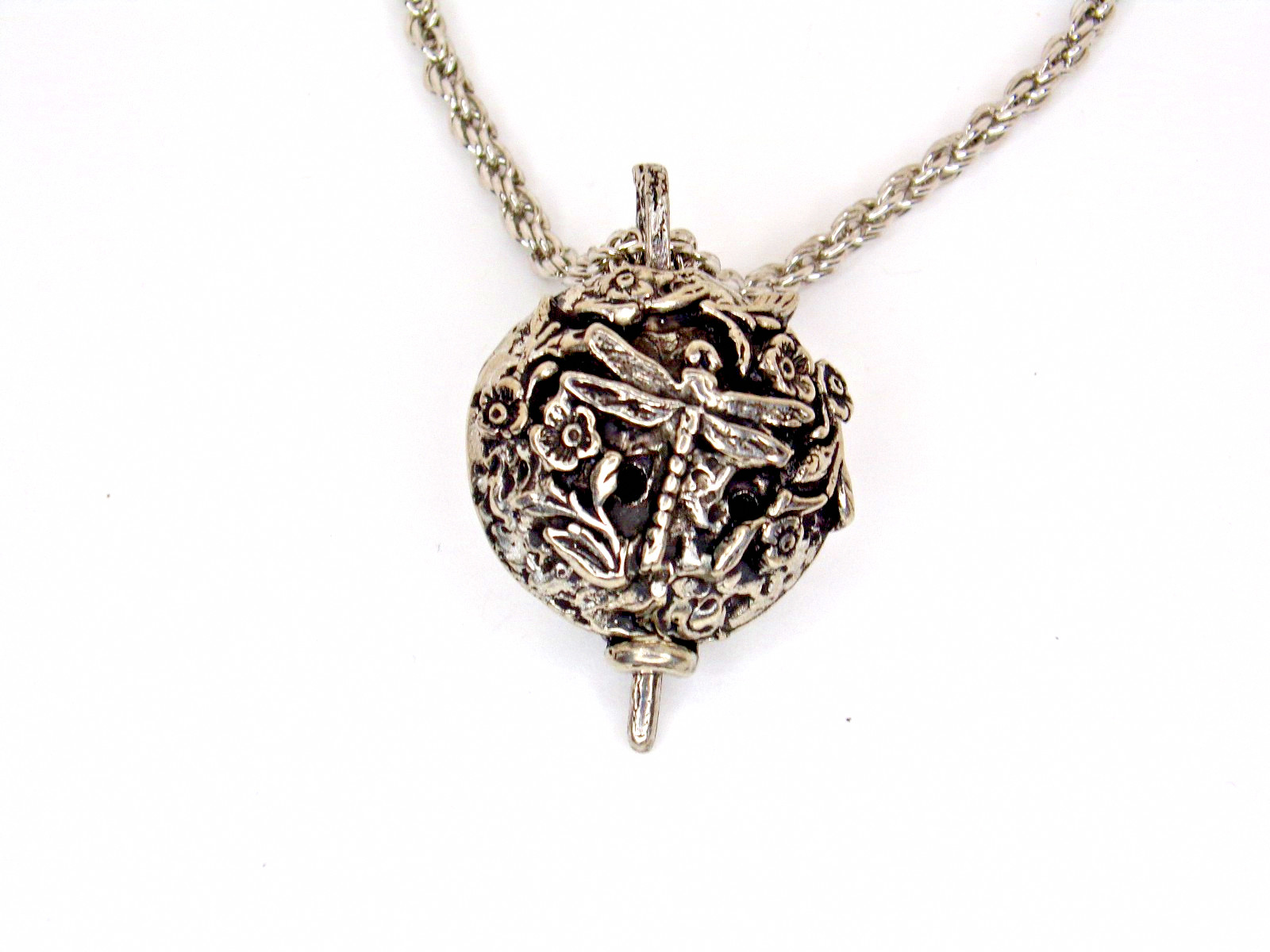 Pewter Celtic Dragonfly Diffuser Pendant Necklace… - image 8