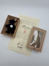 Black Mohair 2000 Steiff Club Miniature Teddy bear w/box Certificate 3.5in EUC