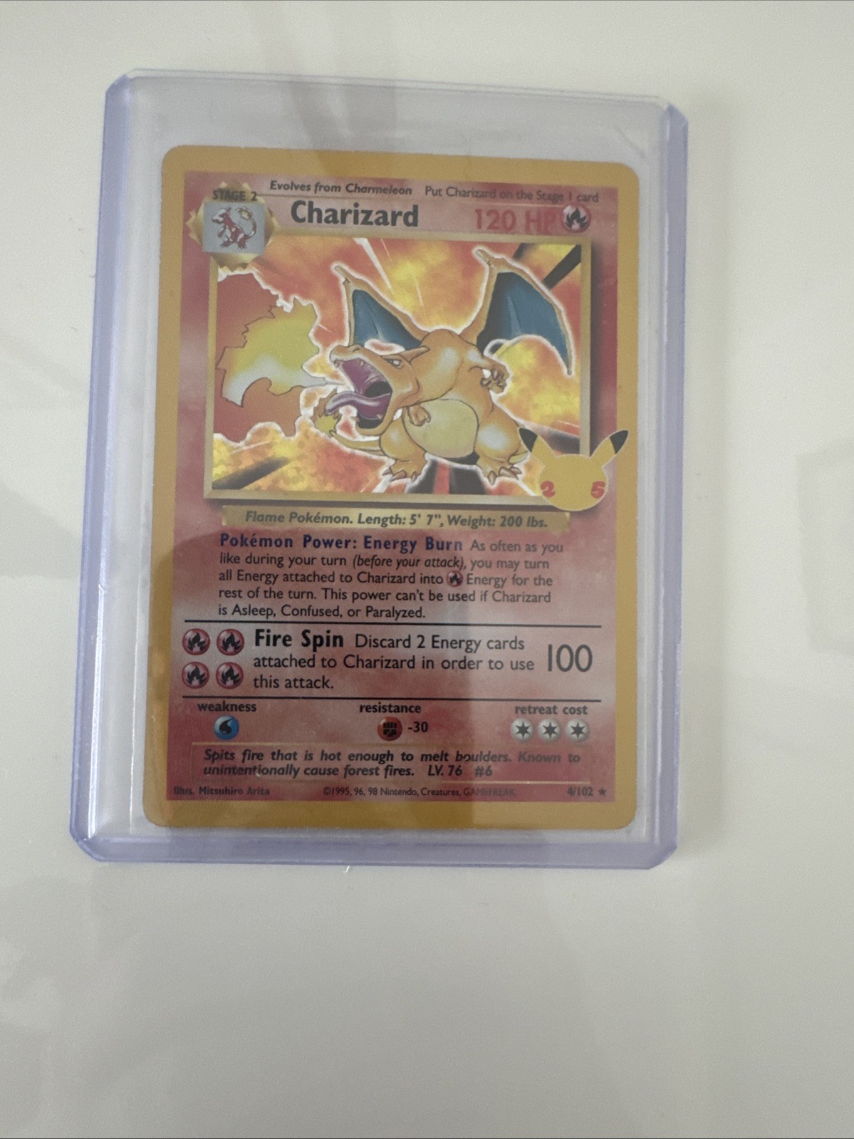 Pokémon TCG Charizard Celebrations Holo Card 4/102 Unlimited Rare