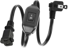 [2-Feet] On Off Switch Extension Cord, Right Angle 2-Prong Polarized Extension C