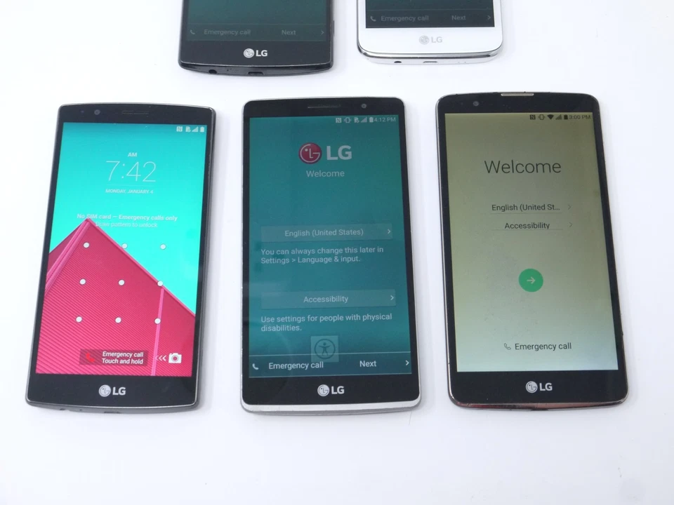 Lot of 5 LG Smartphones - For Parts - G4 / Stylo 2 / G Stylo - Image 3 of 4