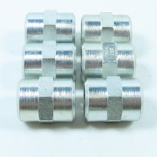 Eaton 2096-6S Hydraulic Adapter Fitting 3/8"-18 NPT Female x Female Lot of 6