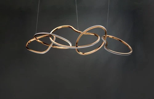 ET2 Unity 55" Brushed Champagne LED Modern Rings Pendant Light - Picture 3 of 10