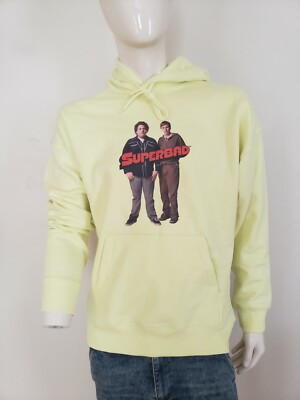 NEW Small Superbad Hoodie Liscenced Neon Yellow Graphic Jonah Hill Michael Cera