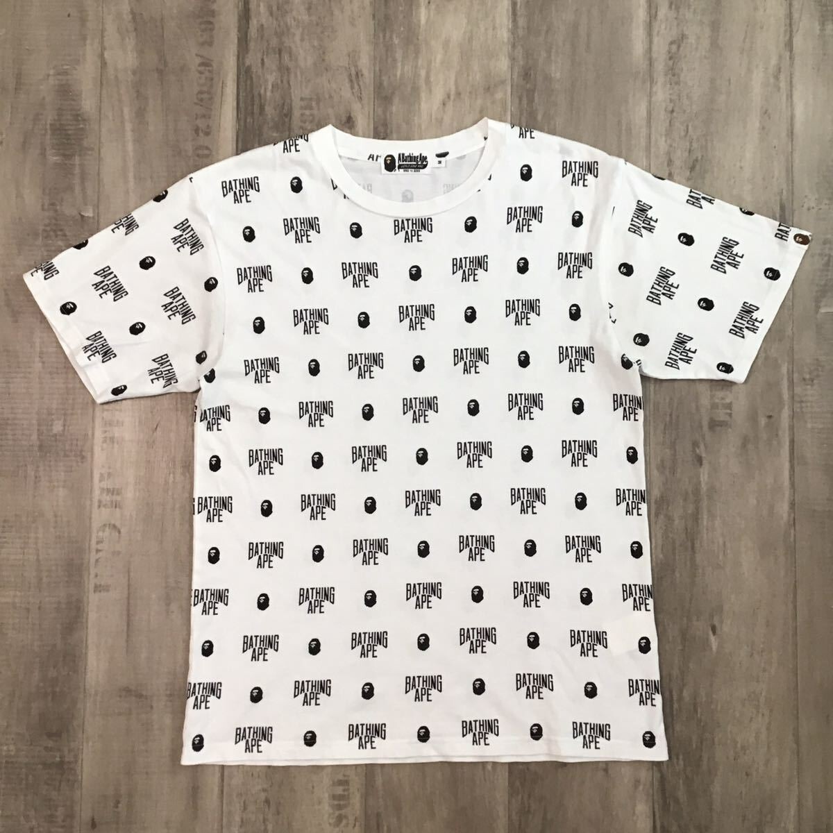 BAPE Monogram logo T-shirt White A Bathing Ape Size M | eBay