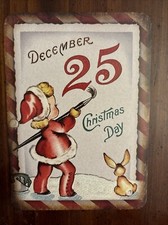 Christmas Decor Holiday VINTAGE STYLE Die Cut Cardboard 5 X 7