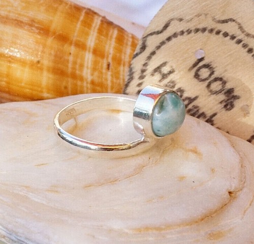 Schlicht Ring 50 52 54 56 58 60 925er Silber Larimar Türkis Smaragd Rubin Saphir - Bild 12 von 45