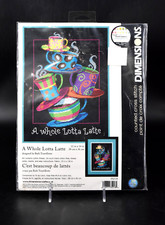 SEALED Dimensions A WHOLE LOTTA LATTE Counted Cross Stitch Kit 11" x 14"