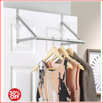 Over The Door Closet Rod Garment Rack Dry Clothes Organizer