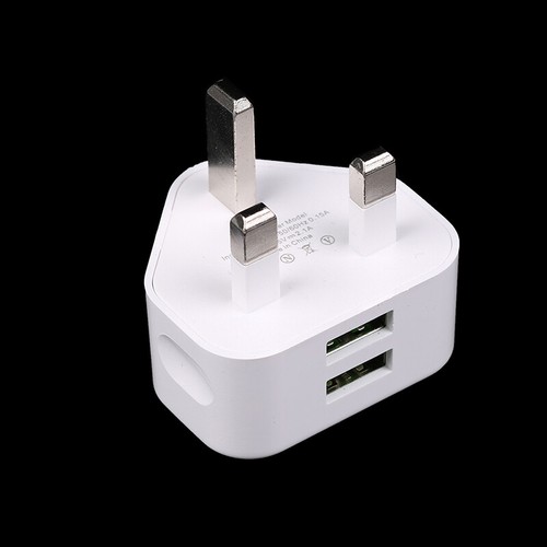 UK Mains 3 Pin Plug Adapter Wall Charger 1/2-Port Dual USB For Phones Tab-G5 - Zdjęcie 11 z 14