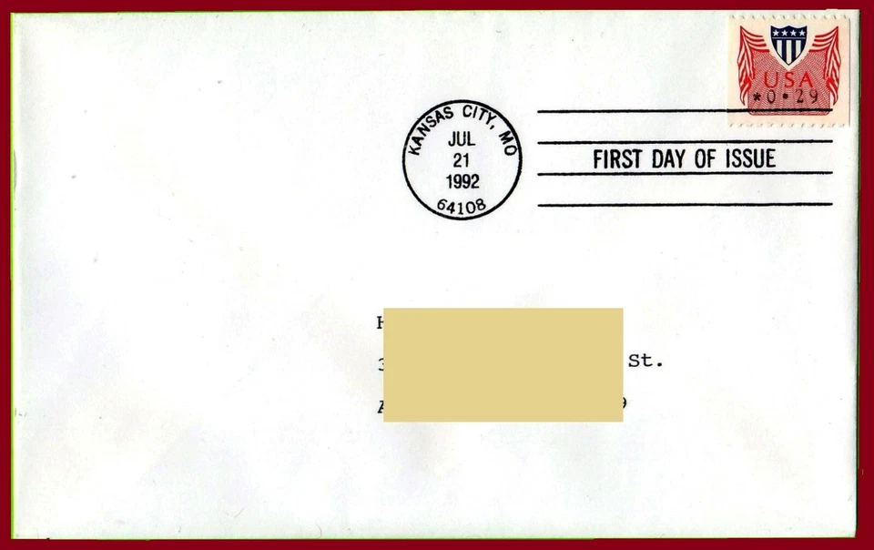 USA CVP31 ElectroCom Gard 29¢ on before First Day Cover / JUL 21 1992 / ATM  - Image 2 of 2
