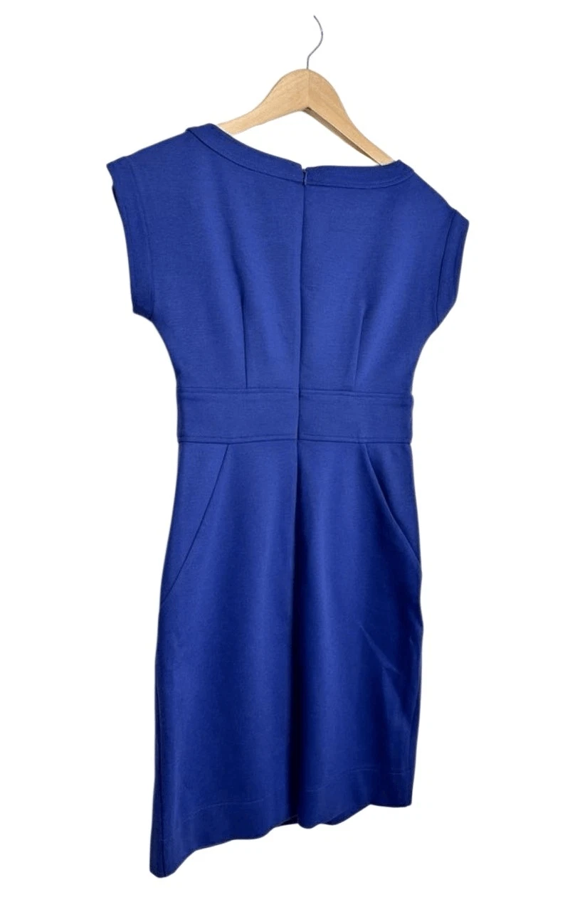 VETEMENTS Abito Shoshanna taglia 6 blu royal tubino lunghezza ginocchio zip scollo barca