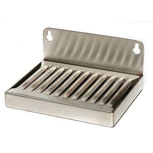 Stainless Steel Wall Mount Drip Tray Small 4" x 6" - Draft Beer Kegerator Keg - Picture 1 of 1