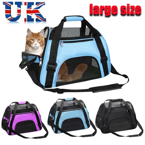 Large Pet Carrier Bag AVC Portable Soft Fabric Folding Dog Cat Puppy Travel UK