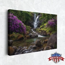 Blossoms by the Cascade Wall Art, Canvas Print for Home Decor, Wall Decor Poster