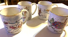 Collectors Rosanna Made in Italy Cup Set of 4 Christmas Theme Cups 010-036