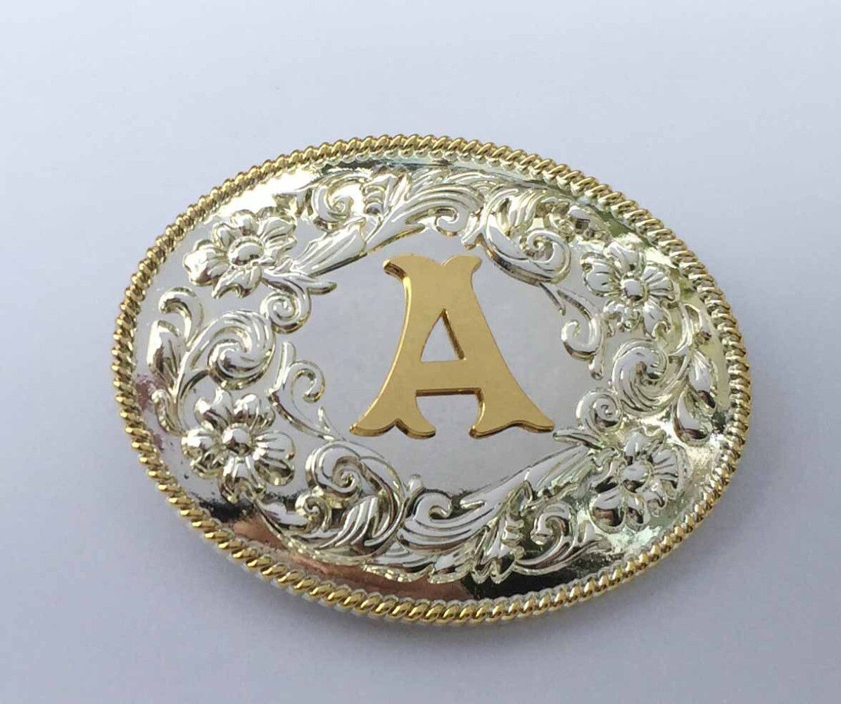 Western Belt Buckle for Men Women Cowboy Rodeo Vintage Style Wear English Letter