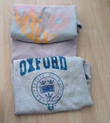 3x Womens Sweatshirt Pullover Jumper Lot In Pink & Grey Size S 8-10 From George - Picture 11 of 11