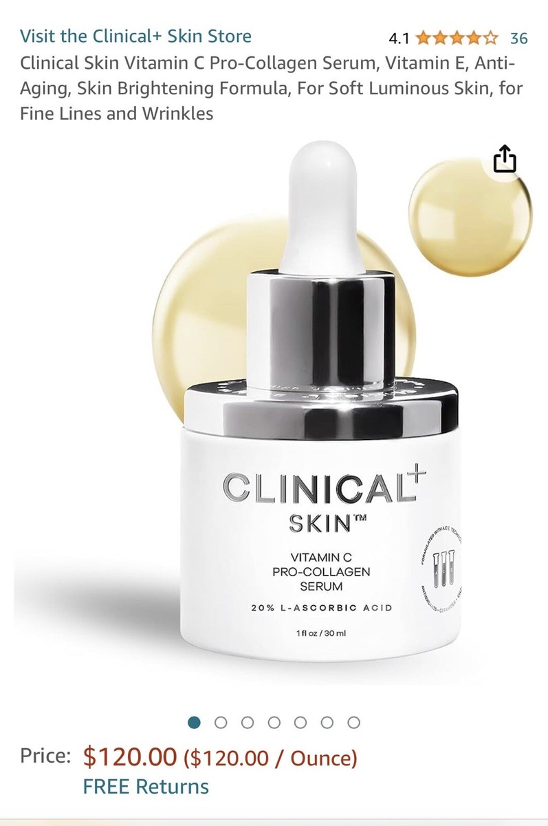 Clinical Skin Vitamin C Pro-Collagen Serum 20% L-Ascorbic Acid