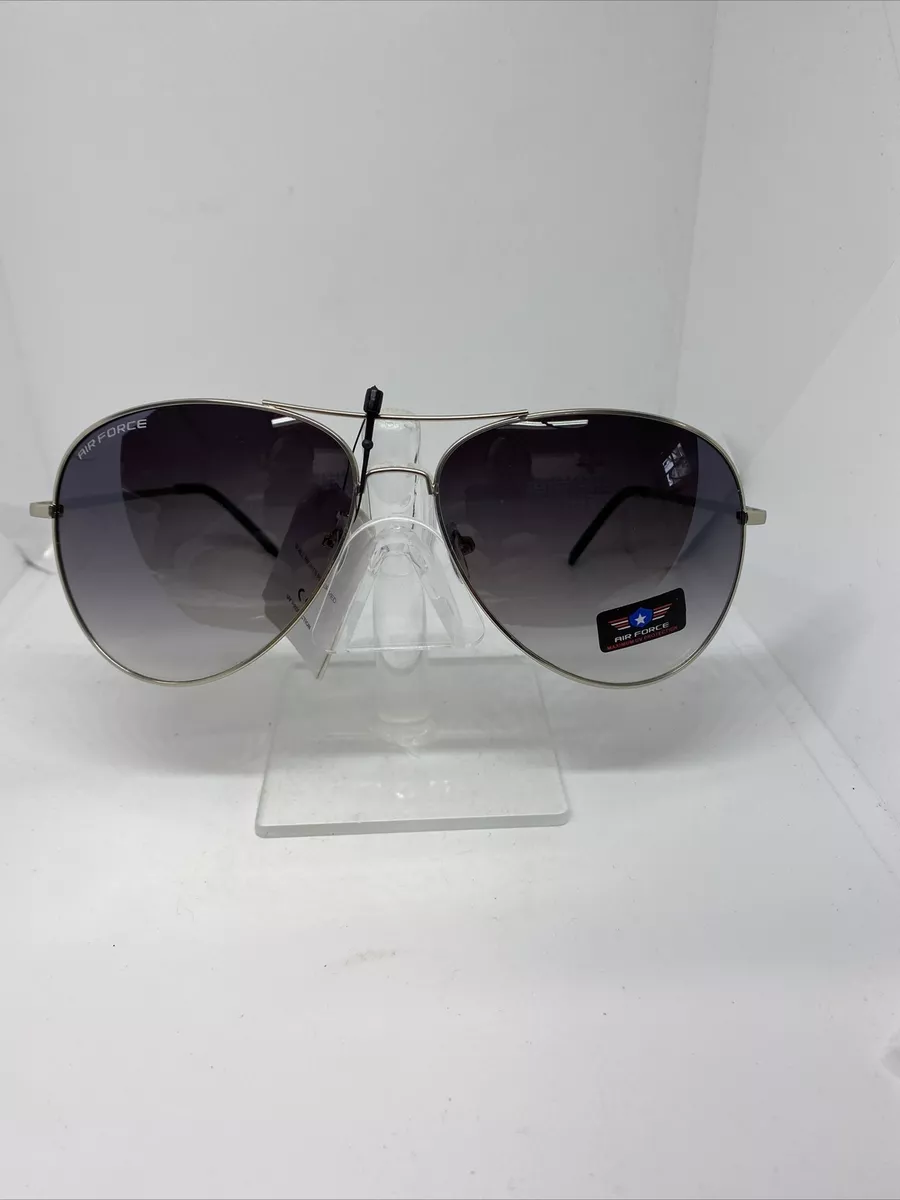 AIR FORCE Aviator Series Sunglasses Silver Frame Gray Lens Pilot