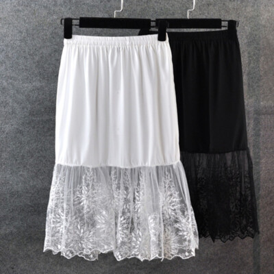 Jupe Longue Dentelle Florale Blanche - Jupon Ou Dessous De Robe, Longueur 80 Cm - Neuf Avec étiquettes