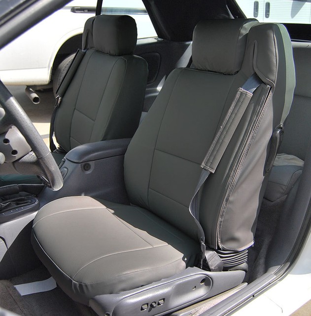 CHRYSLER SEBRING CONVERTIBLE 96-00 CHARCOAL IGGEE S.LEATHER CUSTOM SEAT