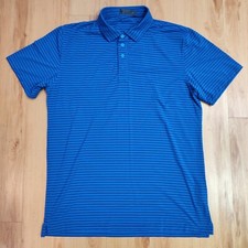 G/Fore Polo Shirt Adult Sz XXL Blue Striped Golf Short Sleeve Men