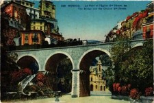 CPA MONACO Le Pont et lEglise Ste-Devote (617...