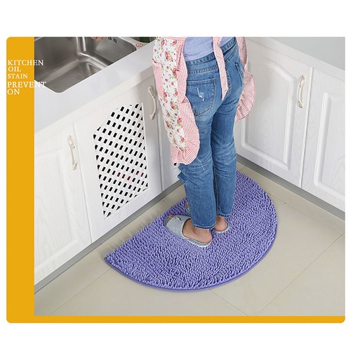 Semicircular Floor Absorbent Non-slip Quick Dry Toilet Mat Household Bath Mat - Picture 15 of 45