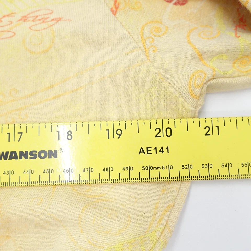 Top para mujer My Morning Sun mediano amarillo estampado musical algodón manga larga pulóver Foto 4 de 4