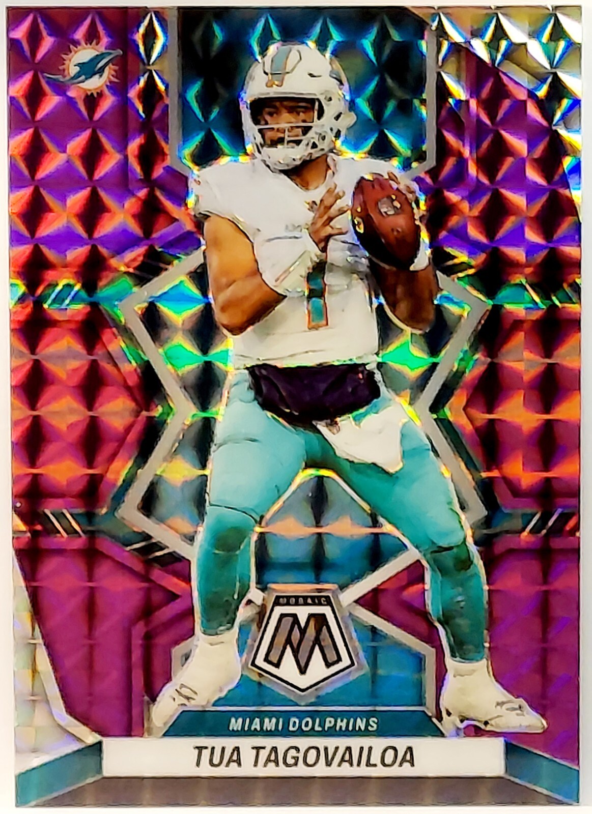2022 Panini Mosaic Purple Mosaic Choice SP /49 Tua Tagovailoa #121