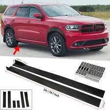 For Dodge Durango 78.7" Glossy Black Side Skirt Extension Rocker Panel Splitter