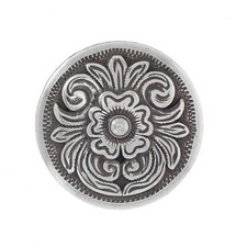 Concho à visser FLORAL - Argent vieilli